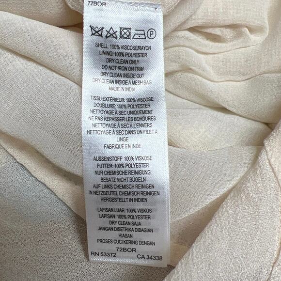 French Connection Chiffon Sequined Dressy Cream Off White Scoop Neck Tank Size 0 - Picture 4 of 4